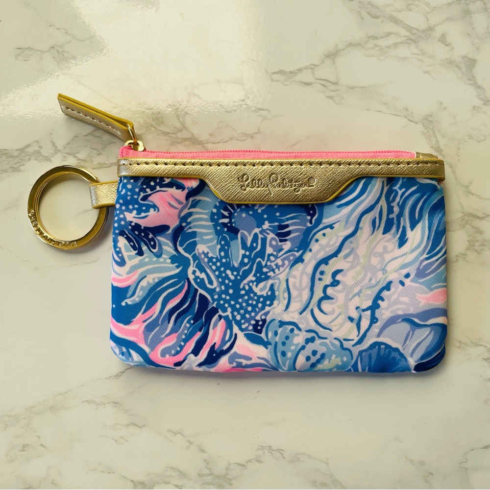 Lily Pulitzer Key Chain ID Case Blue/Pink